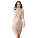 Women Flapper Dresses 1920s V Neck Beaded Fringed Great Gatsby Club &amp; Night Out Dresses