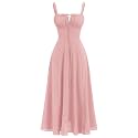 Women Floral Corset Dress 2026 Boho Midi Sundress Summer Dress