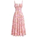 Women Floral Corset Dress 2026 Boho Midi Sundress Summer Dress