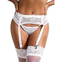 Women Floral Lace Garter Belt Set with 4 Straps Plus Size Suspender Belt
