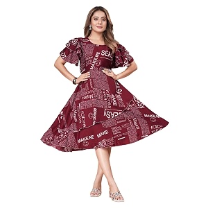 Women Floral Print Sleeve Layred Dress