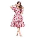 Women Floral Print Sleeve Layred Dress