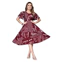 Women Floral Print Sleeve Layred Dress