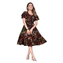 Women Floral Print Sleeve Layred Dress