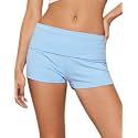 Women Fold Over Lounge Shorts Sexy Low Rise Yoga Shorts