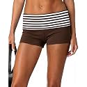 Women Fold Over Lounge Shorts Sexy Low Rise Yoga Shorts