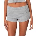 Women Fold Over Lounge Shorts Sexy Low Rise Yoga Shorts