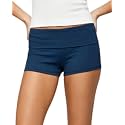 Women Fold Over Lounge Shorts Sexy Low Rise Yoga Shorts