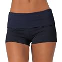 Women Fold Over Mini Shorts Y2K Lounge Pajama Bottoms Low Rise Booty Shorts