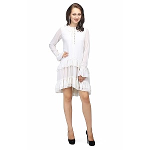 Women Georgette A-Line Knee-Length Casual Dress