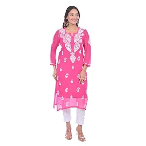 Women Georgette Straight Kurti