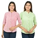 WomenGirls Cotton Stripe Regular Fit Shirts Pack