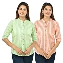 WomenGirls Cotton Stripe Regular Fit Shirts Pack