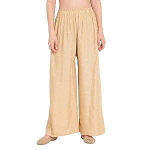womengirls regular fit flared wide leg non-transparent solid color cotton blend soft rayon fabric palazzo  14 colours  size xs - 2xl