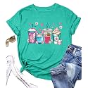 Women Happy Easter T Shirt Bunny Rabbit Graphic T-Shirt Funny Letter Printed Shirts Short Sleeve Tops