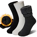 Women Heated Socks Ski Winter Thermal Hiking Snowboarding Thick Boot Insulated Socks 3 Pairs