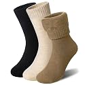 Women Heated Socks Ski Winter Thermal Hiking Snowboarding Thick Boot Insulated Socks 3 Pairs