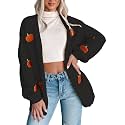 Women Holiday Sequin Cardigans Funny Graphic Button