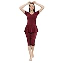 Women Knee Length Removable Chest Pads One