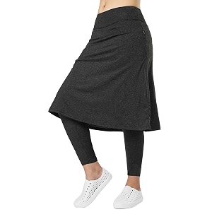 women knee length skirts with leggingspickleball skirted leggings capris for tennis yoga women zipper pockets