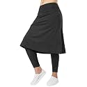 Women Knee Length Skirts with Leggings,Pickleball Skirted Leggings Capris for Tennis Yoga Women Zipper Pockets