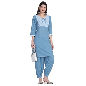 Women Kurti Set With Salwar Cotton