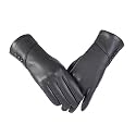 Women Leather Touch Screen Gloves, Winter Gloves for Ladies, Warm Touchscreen Windproof Texting Cashmere Lined Gloves