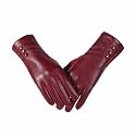 Women Leather Touch Screen Gloves, Winter Gloves for Ladies, Warm Touchscreen Windproof Texting Cashmere Lined Gloves