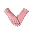 Women Leather Touch Screen Gloves, Winter Gloves for Ladies, Warm Touchscreen Windproof Texting Cashmere Lined Gloves