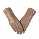 Women Leather Touch Screen Gloves, Winter Gloves for Ladies, Warm Touchscreen Windproof Texting Cashmere Lined Gloves