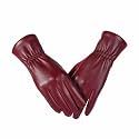 Women Leather Touch Screen Gloves, Winter Gloves for Ladies, Warm Touchscreen Windproof Texting Cashmere Lined Gloves