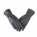 Women Leather Touch Screen Gloves, Winter Gloves for Ladies, Warm Touchscreen Windproof Texting Cashmere Lined Gloves