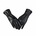 Women Leather Touch Screen Gloves, Winter Gloves for Ladies, Warm Touchscreen Windproof Texting Cashmere Lined Gloves
