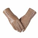 Women Leather Touch Screen Gloves, Winter Gloves for Ladies, Warm Touchscreen Windproof Texting Cashmere Lined Gloves