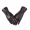 Women Leather Touch Screen Gloves, Winter Gloves for Ladies, Warm Touchscreen Windproof Texting Cashmere Lined Gloves