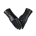 Women Leather Touch Screen Gloves, Winter Gloves for Ladies, Warm Touchscreen Windproof Texting Cashmere Lined Gloves