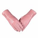 Women Leather Touch Screen Gloves, Winter Gloves for Ladies, Warm Touchscreen Windproof Texting Cashmere Lined Gloves
