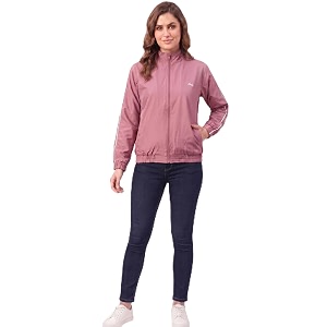women lightweight jacket  solid casual windcheater with 2 pockets