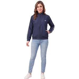 women lightweight jacket  solid casual windcheater with 2 pockets