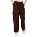 Women Loose Fit Knitted Cargo - Maroon