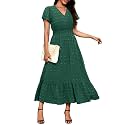 Women Maxi Dresses Boho V Neck Swiss