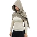 Women Men Fashion Shawl Scarf Cape | Multifunctional Hooded Cowl | Medieval Linen Cotton Cowl Hood |Vintage Goth Costume