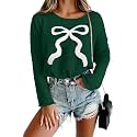 Women Merry Christmas Sweater Long Sleeve Xmas Knitted Top Funny Holiday Graphic Pullover Tops 2024 Trendy