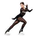 Women Mesh Tights for Figure Ice Skating with Seam over the Heel of the Boot