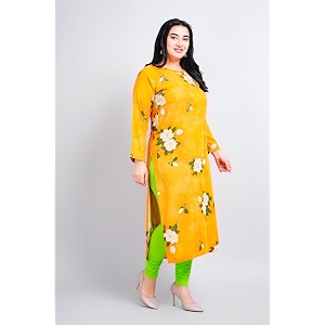 Women Modal Cotton Kurti Frill On