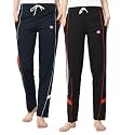 Mack Jonney Women Cotton Blended Regular Fit Track Pants(Pack of 2)-D7__Blk__NVY__02-P