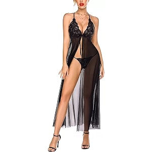 women net lace self-design baby doll set pack of 1 color  black size  free size pid-so-kitli_bl