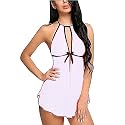Women Net Lace Self-Design Baby Doll Set (Pack of 1) (Color : White) (Size : Free Size)_CM Doll_White