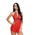 PIBU Women's Nylon Blend Knee Length Casual Regular Babydolls (CM Doll_Red_Free Size