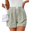 Women Pajamas Shorts Y2k Elastic Waist Plaid
